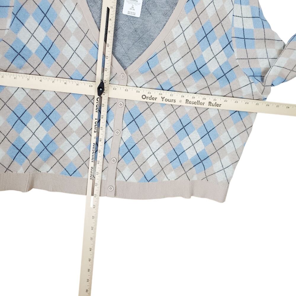 NEW Torrid Jacquard Shrug Cardigan Sweater Plus Sz 3X Sandstone Plaid Long Sleev - Picture 15 of 15